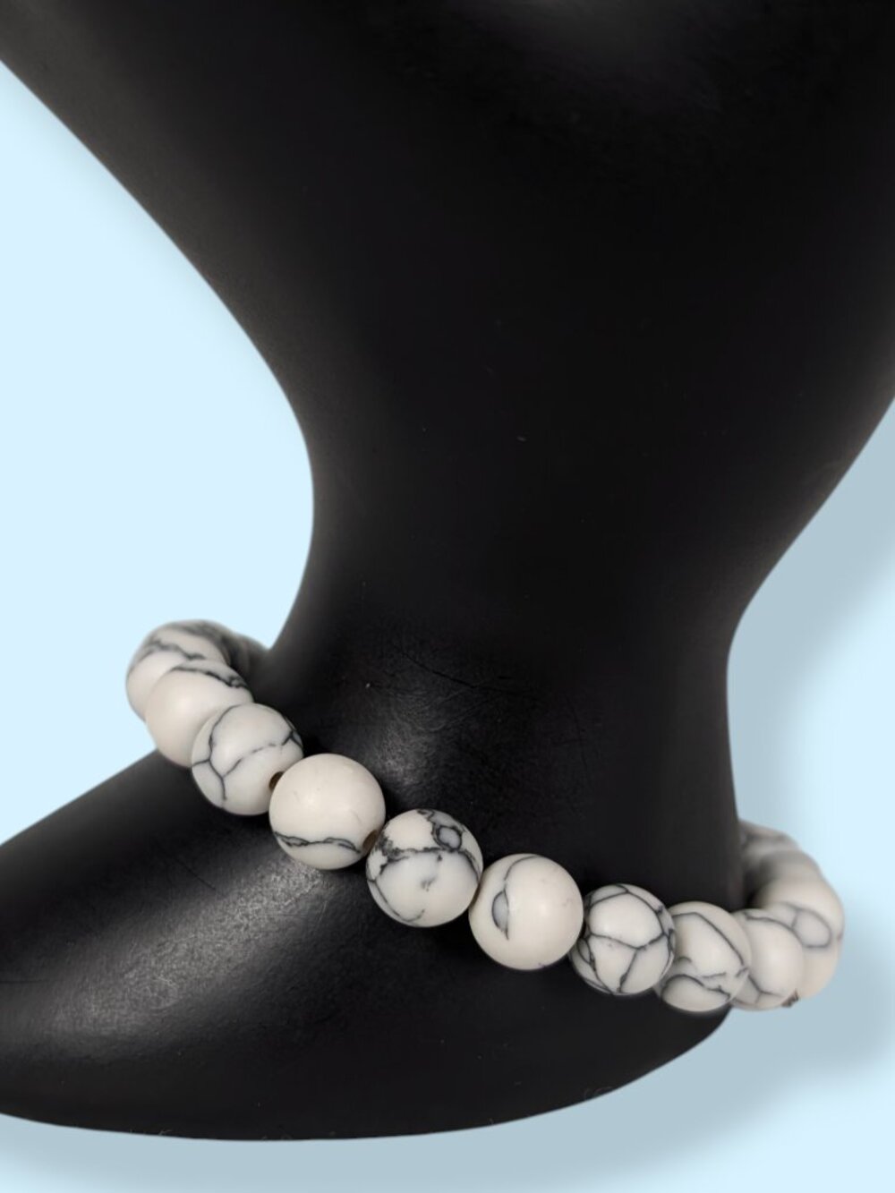 86mm White Howlite Beaded Stretch Bracelet